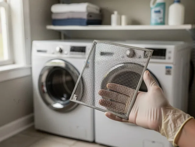 Hilton Head Island Dryer Vent Cleaning specialist performing detailed lint trap cleaning service in Hilton Head Island