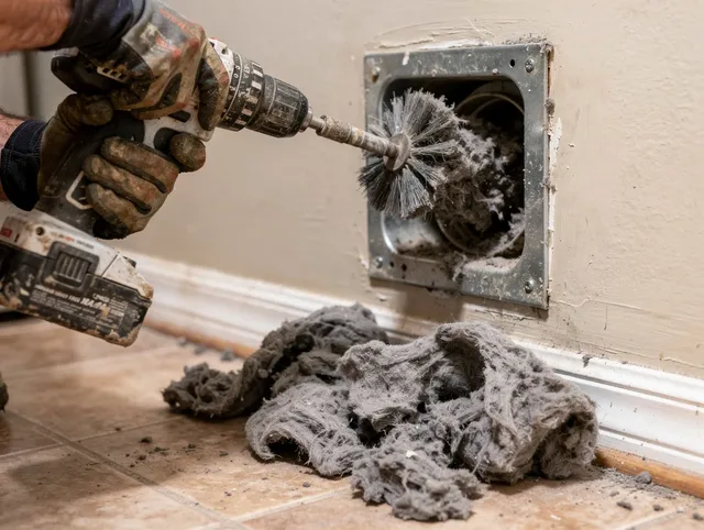 Certified Hilton Head Island Dryer Vent Cleaning technician performing dryer vent cleaning in Hilton Head Island