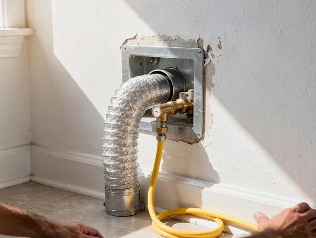 Hilton Head Island Dryer Vent Cleaning certified technician performing specialized gas dryer vent cleaning in Hilton Head Island